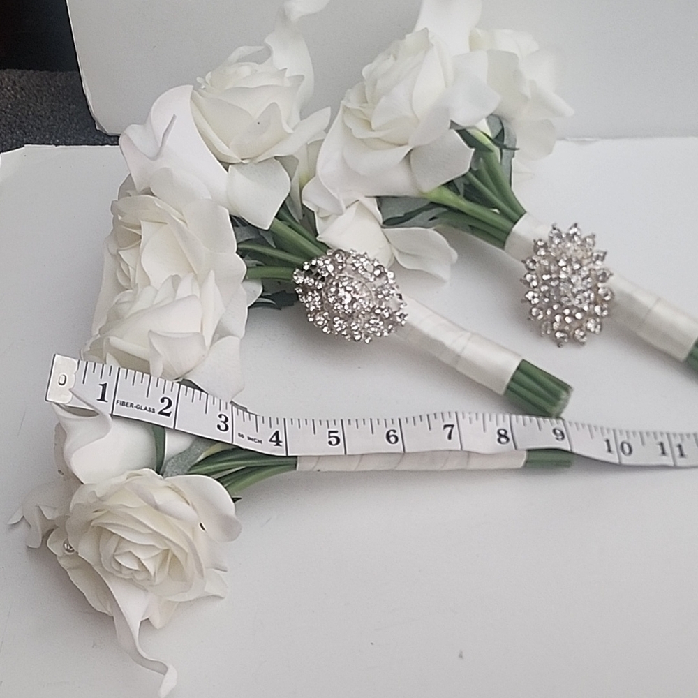 Wedding Beautiful Bride Bridal bouqet Real Touch Forever Flowers Bridesmaid 1pc - Picture 11 of 14